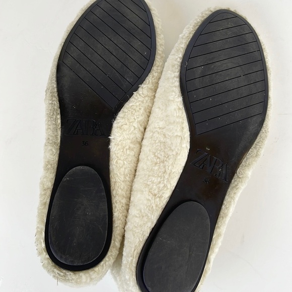Zara Faux Fur Ballet Flats Size 36 - Picture 7 of 7